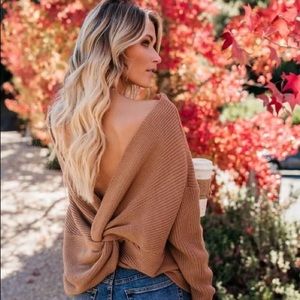 VICI Don’t Get It Twisted Toffee Twist Sweater